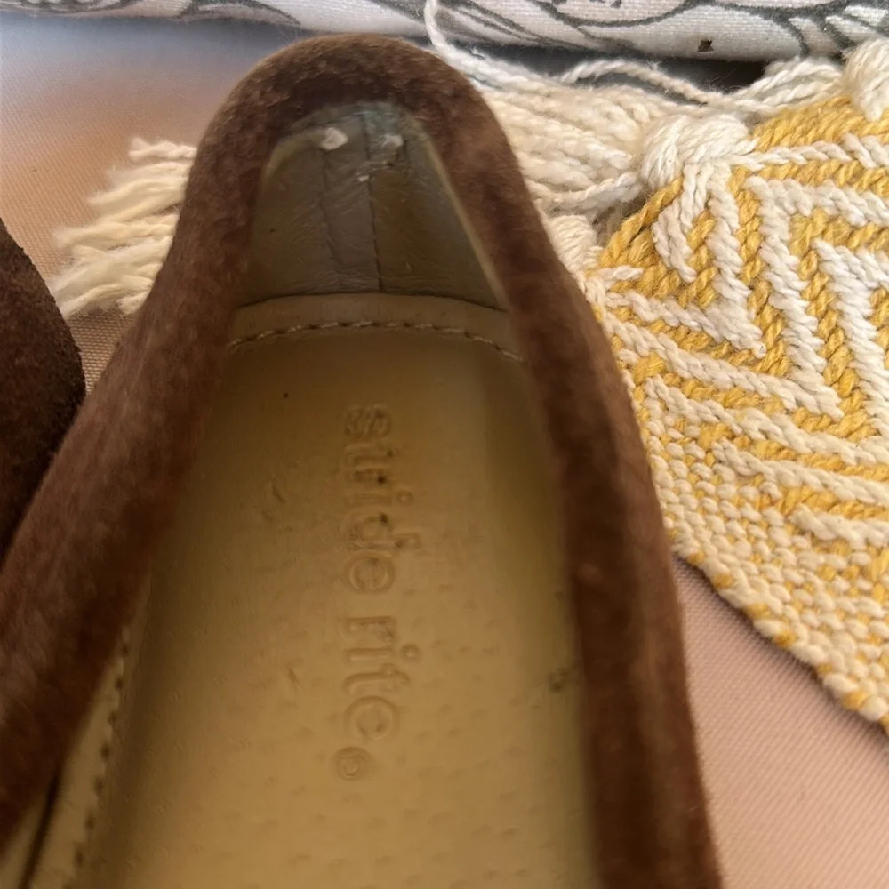 Stride Rite Keller Toddler Girls 9M Brown Suede Moccasins Pink Beaded Fringe